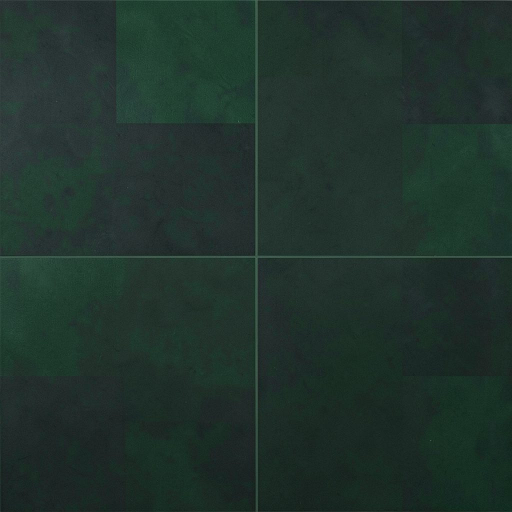 Deep charcoal tile with a faint green checker texture and clean edges.