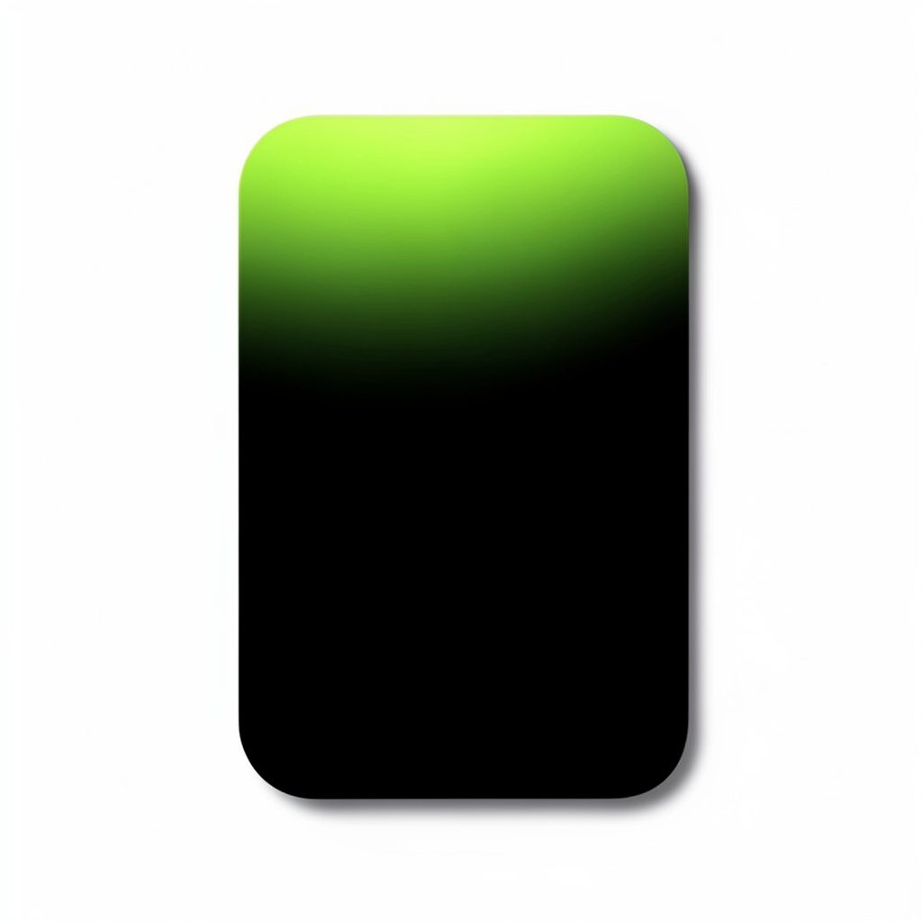 Near-black rounded card with a soft lime gradient highlight at the top.